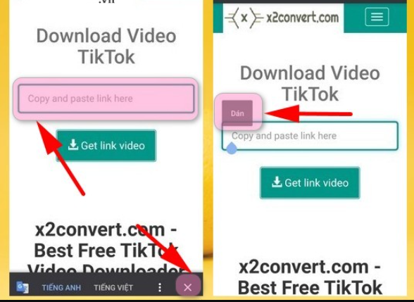 Tải video TikTok với X2convert