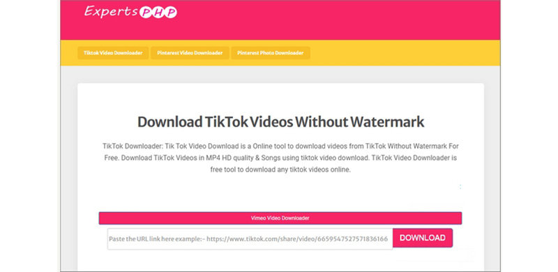 Tải video TikTok với Experts PHP
