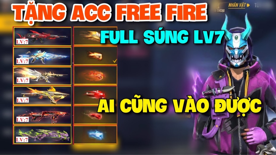 Cho Acc Free Fire Miễn Phí - Tặng ACC FF Free VIP Mới 09/2023