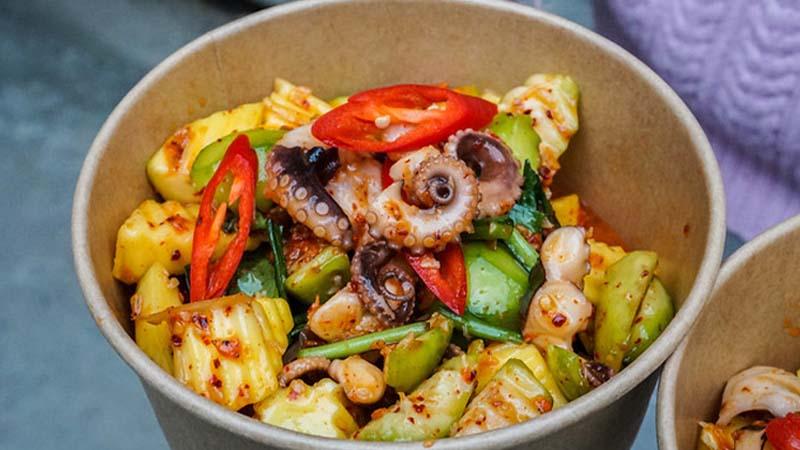 Bạch tuộc nhúng lá me