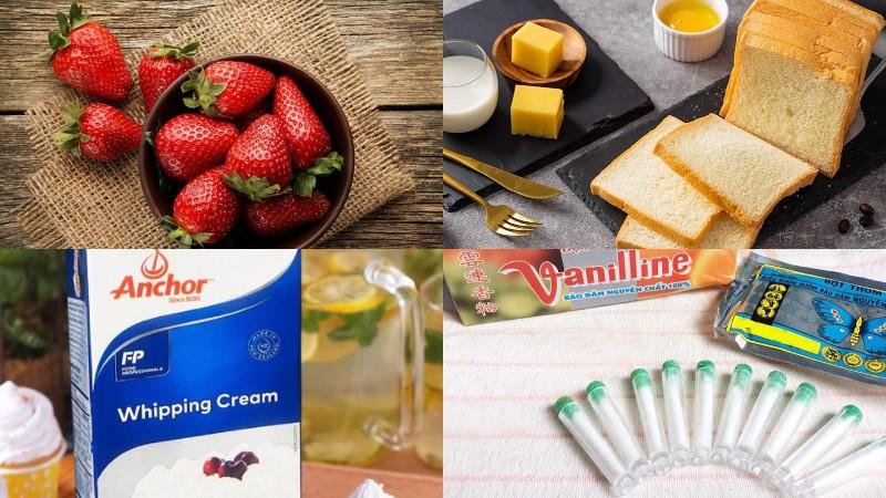 Các bước chuẩn bị để làm sandwich kẹp trái cây cùng kem tươi