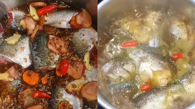 Món cá diếc kho riềng