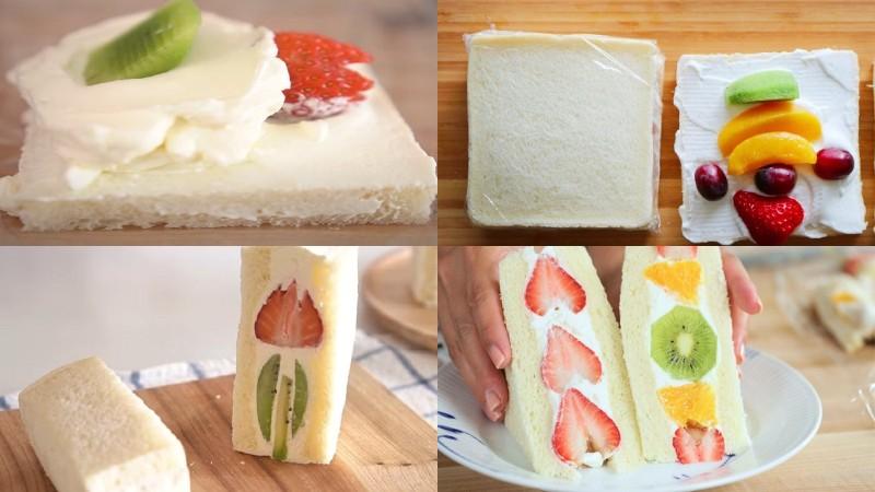 Món sandwich kẹp trái cây cùng kem tươi thơm ngon