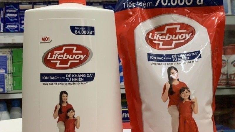 Sữa tắm Lifebuoy chăm sóc da (màu xanh dương đậm)