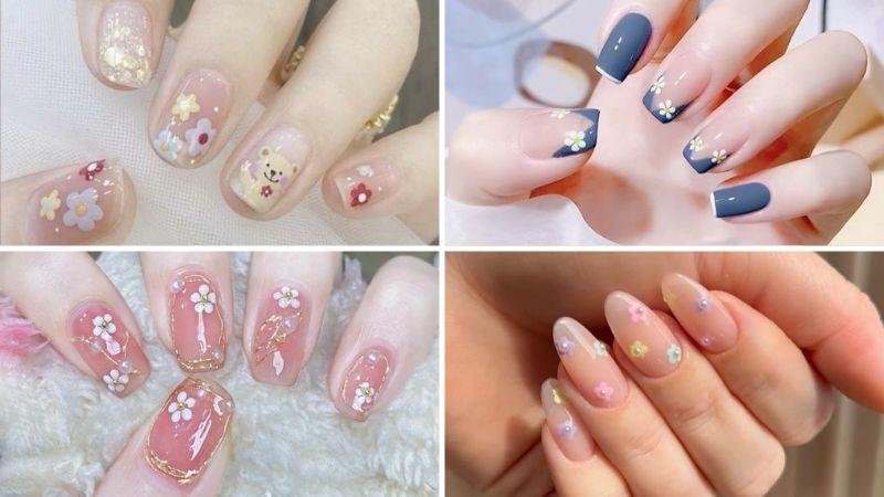 Mẫu nail hoa nhí đáng yêu