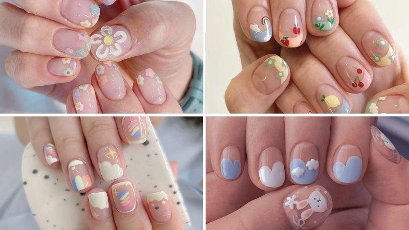 Mẫu nail nhũ trắng sang trọng